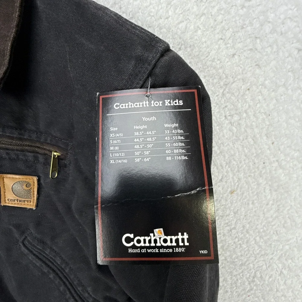 Carhartt‎ Detroit Jacket Fleece Lined Youth Medium (8) YYJ97 BLK Black NWT NOS